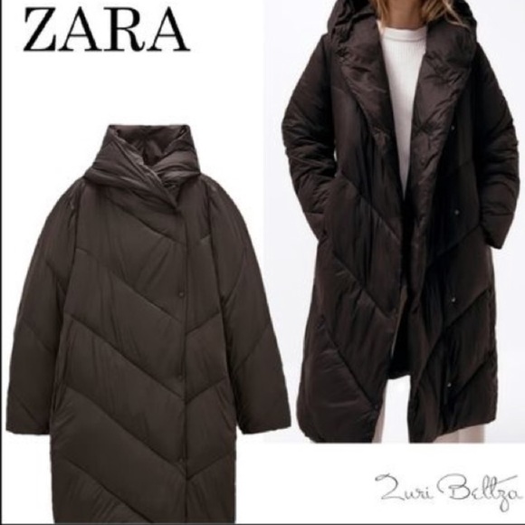 Zara water repellent puffer coat - Picture 2 of 9